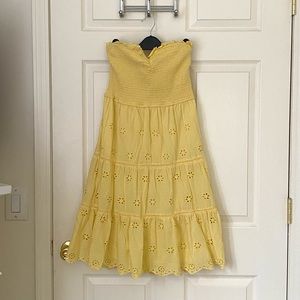 Strapless Yellow Vacation Dress